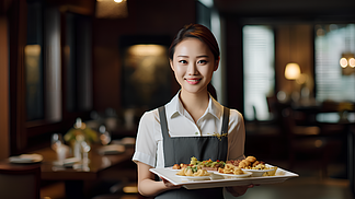 酒店餐厅女服务员 优雅与专业的餐饮服务使者